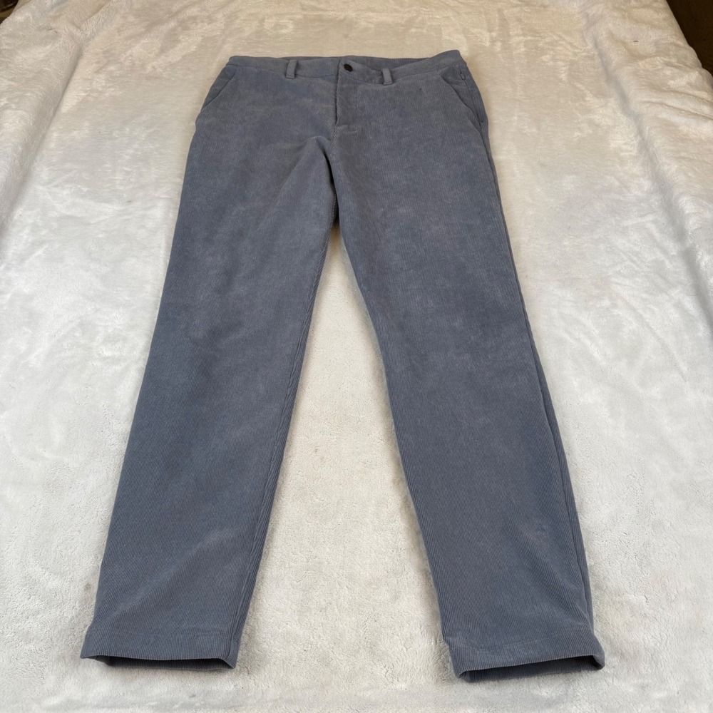 Lululemon Commission Slim Fit Corduroy Pant Mens 34 Blue Grey‎ LM5BF4S
